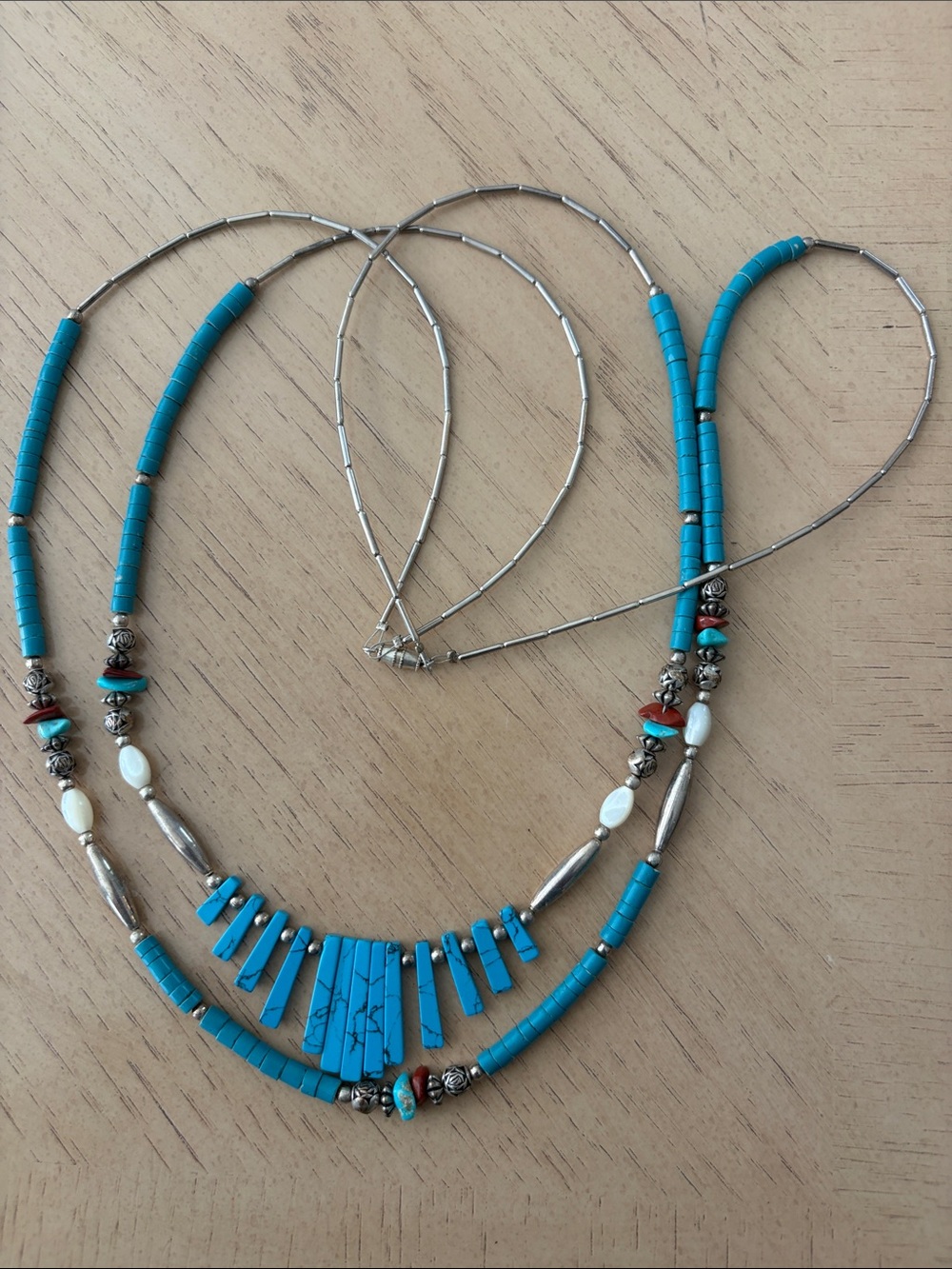Turquoise Bead Multi-Strand Necklace by